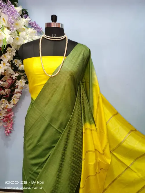 Graceful Kota Viscose Silk Saree with Elegant Dupion Borders